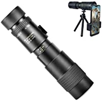 Fovor - Telescopio monocular portátil para teléfono móvil con zoom súper teleobjetivo 4K 10-300 x 40 mm